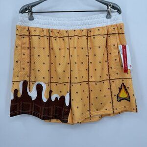 Baseball Lifestyle 101 Mesh Athletic Shorts sz L Large Men’s S’mores Campfire